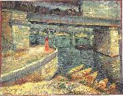 Vincent Van Gogh Bridges across the Seine at Asnieres Spain oil painting artist